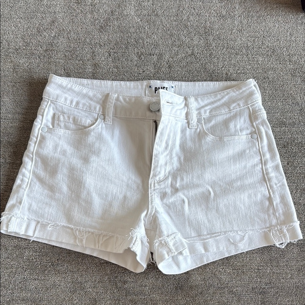 Paige Jimmy Jimmy White Denim Shorts size 26